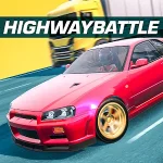 Highway Car Traffic Battle Logo